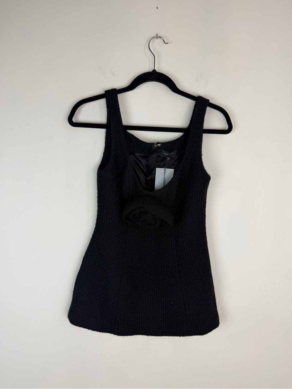 NWT Majorelle Danna Top in Black Tweed Floral Appliqué Size XS - Picture 5 of 10